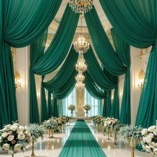 Miniatura 6 de Tela drapeada para arco de boda, 1 panel de 18 pies, color verde esmeralda, cortina de tela de gasa, paneles drapeados para boda, arco, ceremonia