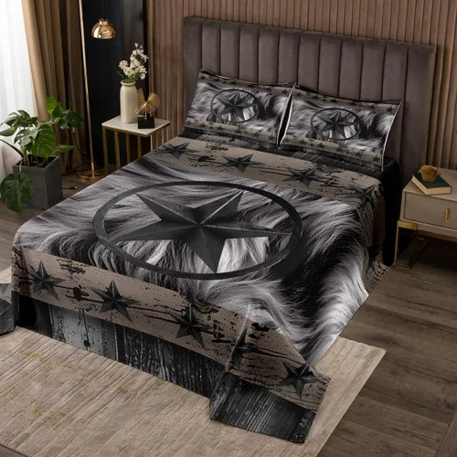 Miniatura 8 de Feelyou Colcha de vaquero occidental, tamaño King, diseño rústico de Texas Star con botas de vaquero, colcha acolchada para niños pequeños, diseño