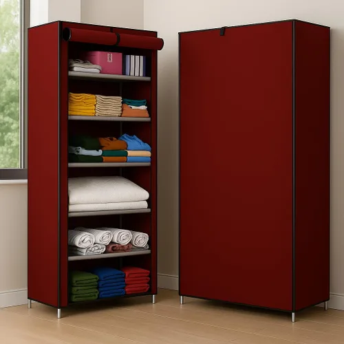 Vtopmart Armario plegable con 6 estantes, estante de almacenamiento rápido para armario/gabinete/estante de almacenamiento multiusos, plegable,