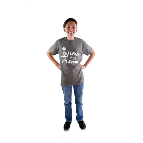Miniatura 5 de Youth T-Shirt 100% Cotton Tshirt Flexin for Jesus Casual Cotton Short Sleeve Crew-Neck Graphic Cute Tops Christian Athletic Wear Inspirational