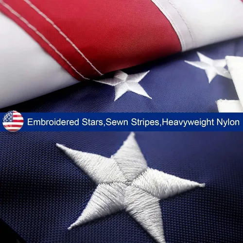Miniatura 3 de Bandera estadounidense de 2 x 3 pies para exteriores, las mejores estrellas bordadas y rayas cosidas, poliéster 210D resistente, adecuada para áreas