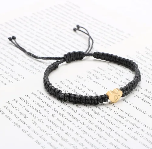 Miniatura 4 de Pulsera de abalorios con iniciales hecha a mano trenzada y ajustable para mamá, hija, joyería de cumpleaños para mujer