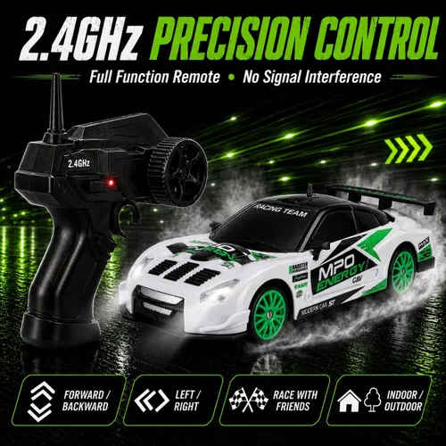 Miniatura 3 de Liberty Imports RC Drift Car 1/24 2.4GHz 4WD Control remoto Sport Racing Vehículo en carretera con luz LED, baterías y neumáticos de deriva