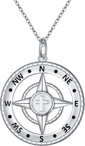 Miniatura 14 de Alphm Collar con colgante vikingo de plata esterlina S925 para hombres y mujeres, joyería de viaje para graduación, amistad, talismán, joyería