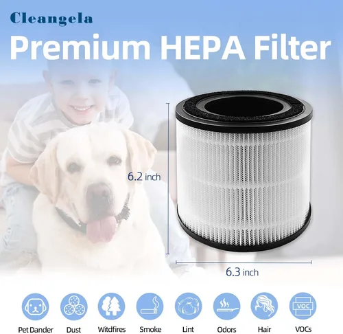 Miniatura 2 de Filtro de repuesto 3139A compatible con el purificador de aire BISSELL MYair Pro, paquete de 2 filtros de repuesto para purificador de aire 3139B