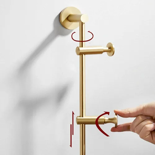 Miniatura 5 de Toallero – Percha giratoria para colgar en la pared, 6 ganchos (latón) para baño y sala de estar