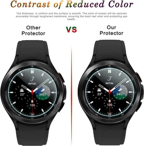 Miniatura 5 de Suoman Paquete de 4 protectores de pantalla de vidrio templado para Samsung Galaxy Watch 4 Classic de 1.81 pulgadas (1.811 in) para Galaxy Watch 4