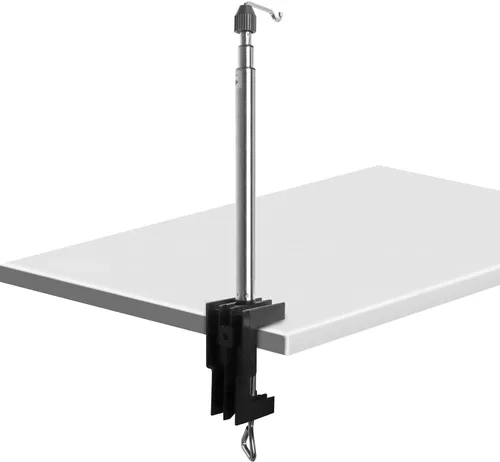 Miniatura 7 de QWORK Herramienta rotativa, amoladora redonda, soporte telescópico para colgar con abrazadera de mesa, herramienta de soporte de suspensión de eje