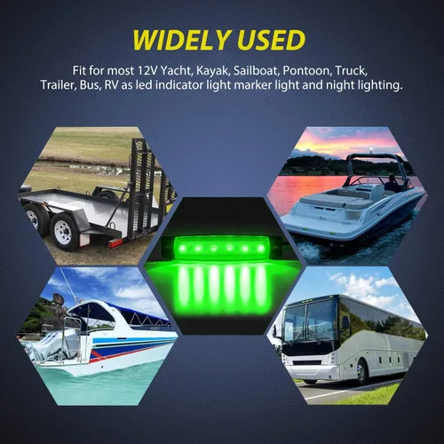 Miniatura 8 de Nilight juego de 10 luces LED indicadoras laterales de 3.8 pulgadas, rojas y verdes, para navegación marina, para yate, kayak, velero, remolque