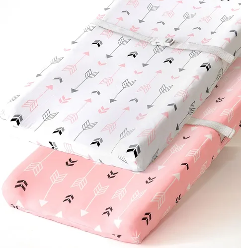 Miniatura 52 de Pack n Play Sheets, BROLEX 2 Pack Mini Crib Sheets,Stretchy Portable Fitted Playard Sheet Set, Convertible Playard Mattress Cover,Ultra Soft