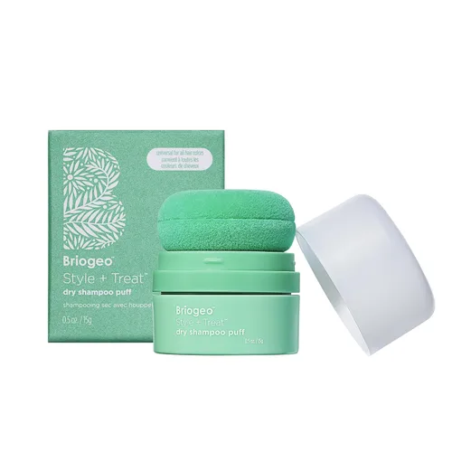 Miniatura 12 de Briogeo Style + Treat Dry Shampoo Puff Non-Aerosol & Talc-Free Root Refresh & Oil Absorption Volumizing Powder Vegan & Cruelty-Free 0.5 oz