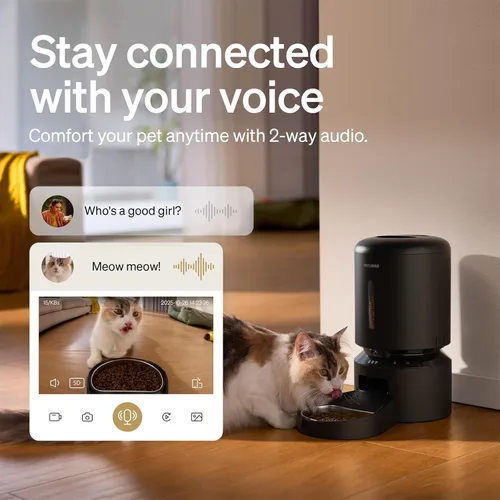 Miniatura 5 de PETLIBRO Comedero automático para gatos con cámara, video HD 1080P con visión nocturna, alimentador WiFi 5G para mascotas con audio de 2 vías, Negro