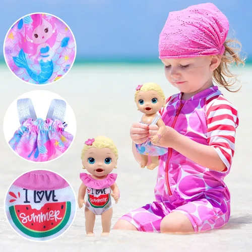 Miniatura 4 de ARTST Alive - Ropa de bebé, 7 juegos de ropa de muñeca de bebé, accesorios de vestido, traje de baño para muñecas de 10 a 12 pulgadas, niñas