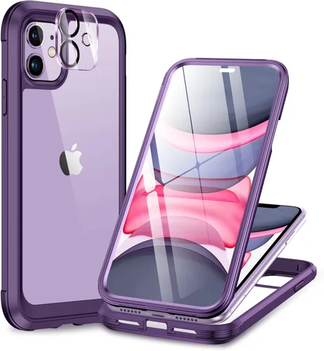 Miniatura 229 de Miracase Funda para iPhone 13 de 6.1 pulgadas, [sin burbujas] funda de teléfono de cuerpo completo con pantalla de vidrio completa integrada, sin