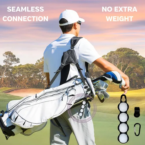 Miniatura 6 de Soporte para pelotas de golf: capacidad para 4 pelotas de golf, fácil fijación a bolsa o carrito, accesorios de regalo para hombres y mujeres