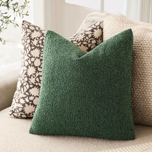 Miniatura 5 de Foindtower Fundas de almohada decorativas con textura de boucle, fundas de almohada sólidas, neutrales, suaves y acogedoras para silla, sofá
