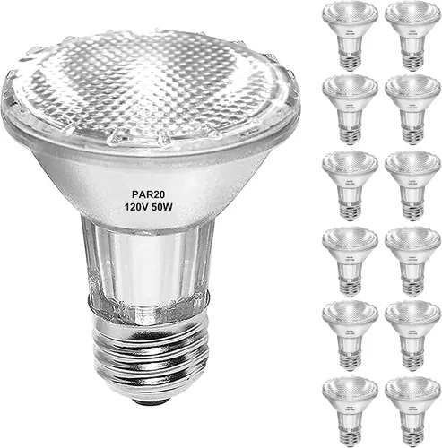 Miniatura 10 de PAR20 Bombillas halógenas, 39 W de alto rendimiento (reemplazo de 50 W) PAR20 bombilla de inundación, regulable, 120 V, 1755 lúmenes, 2700 K, blanco