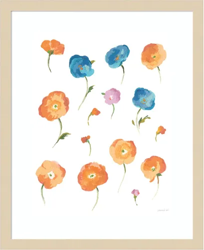Miniatura 14 de Amanti Art Framed Wall Art Print 24x20 Retro Flowers II by Danhui Nai, Flowers Wall Art, Modern Contemporary Decor, Small Poster Painting Artwork