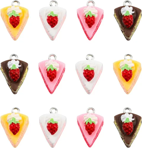 Miniatura 10 de DanLingJewelry 24 dijes de flores de cerezo de resina para mujer, joyería para hacer collares, aretes Colgantes de flores - 24 piezas