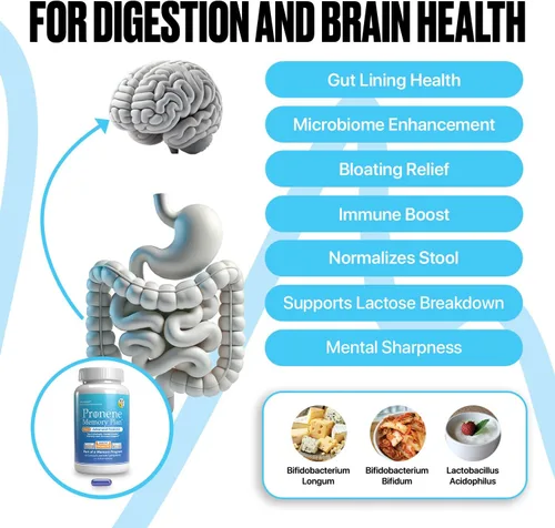 Miniatura 5 de Pronene Memory Plan Probiótico avanzado Lactobacillus, Bifidobacterium bifidum, Bifidobacterium longum Apoya la inmunidad, microbioma, eje