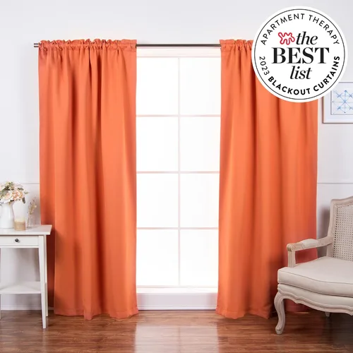Miniatura 2 de Best Home Fashion Paneles de cortinas opacas de alta calidad, con aislamiento térmico sólido, cortinas opacas para tratamiento de ventanas