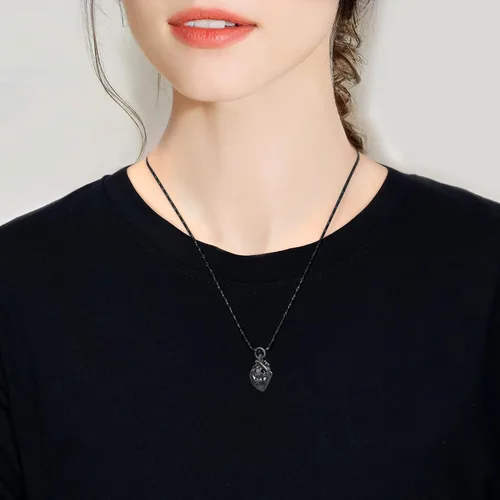 Miniatura 24 de Imrsanl Collar con colgante de joyería de cremación para cenizas – Collar anatómico de urna de corazón para cenizas – Medallones conmemorativos