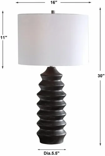 Miniatura 5 de Uttermost Mendocino - Lámpara de mesa moderna con 1 luz, 16 pulgadas de ancho por 16 pulgadas de profundidad