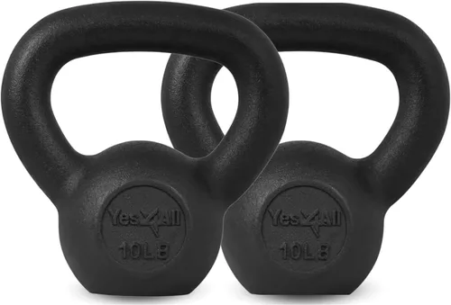 Miniatura 16 de Yes4All Pesa rusa de hierro fundido, pesas rusas para entrenamiento de fuerza 5-80 libras (5, 10, 15, 20, 25, 30, 35, 40, 45, 50, 60, 70, 80 libras)