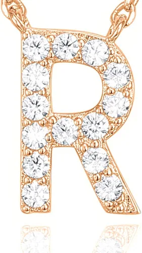 Miniatura 49 de PAVOI 14K White Gold Plated Cubic Zirconia Initial Necklace Letter Dainty Necklaces for Women