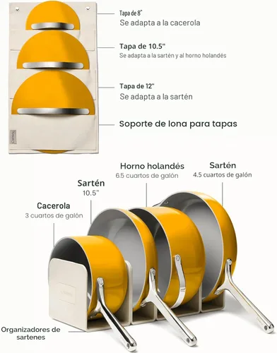 Miniatura 3 de Caraway Juego de utensilios de cocina de cerámica antiadherente (12 piezas) ollas, sartenes, tapas y almacenamiento de cocina, no tóxico, apto