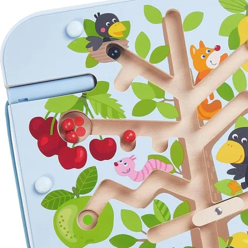 Miniatura 6 de HABA Tablero ocupado para niños de 2 a 4 años: juego de rompecabezas de laberinto magnético Orchard, juguetes de viaje para niños pequeños