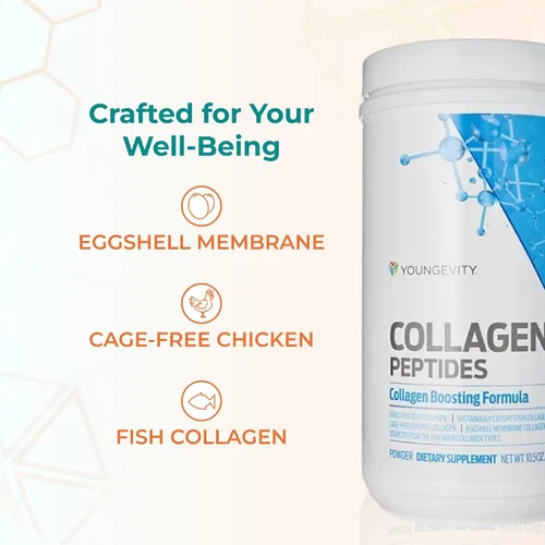 Miniatura 5 de Youngevity Polvo de péptidos multicolágeno con polvo fúlvico - Colágeno hidrolizado de membrana de cáscara de huevo, alimentado con pasto, marino