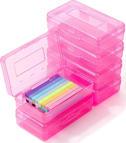 Miniatura 20 de Mr. Pen - Cajas de lápices transparentes, paquete de 6, 7.9 x 4.5 x 2.4 pulgadas, azul transparente, tapa hermética, organizador de cajas de lápices