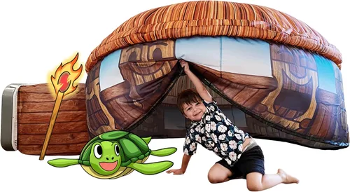 Miniatura 14 de AirFort - Fuerte inflable para niños, se construye en 30 segundos, tienda de campaña para jugar a partir de 3 años (pelota de playa azul)