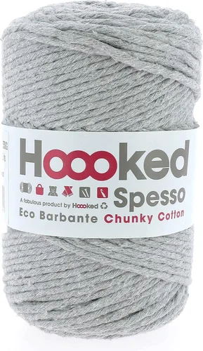 [Hoooked] S270 Spesso Chunky Gris Gris Hilo de algodón, 127 M, 17.64 oz