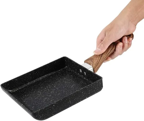 Miniatura 5 de HERCHR Tamagoyaki - Sartén rectangular antiadherente de 7.3 x 6 pulgadas, sartén para huevos japoneses, sartén pequeña de hierro fundido, mini
