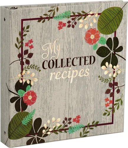 Libro de cocina con tarjetas de recetas Meadowsweet Kitchens con diseño de flores vintage (revestido de tela)