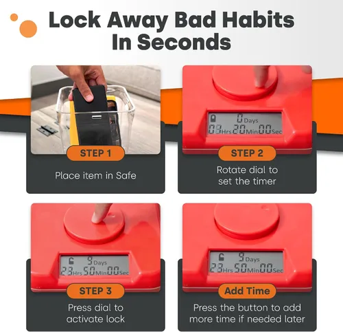 Miniatura 3 de Kitchen Safe: El Recipiente con Bloqueo por Tiempo, Cárcel para Celular, Caja de Bloqueo para Medicamentos, Rompe Malos Hábitos, Deja de Fumar, Deja