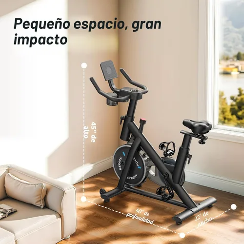 Miniatura 7 de MERACH Bicicleta de Ejercicio, Bicicleta Estática con Pastillas de Freno y App Exclusiva, Bicicleta de Ciclismo Interior de Bajo Ruido con Capacidad