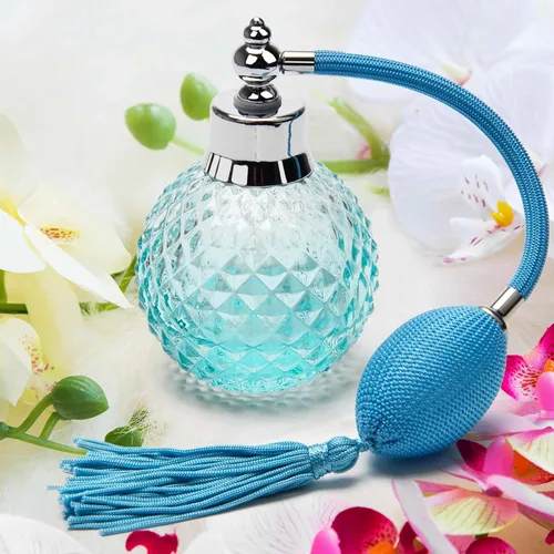 Miniatura 7 de Coolrunner Crystal Art - Botella de spray larga recargable estilo vintage, atomizador de perfume (3.4 fl oz) (azul)