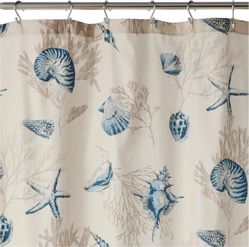 Miniatura 2 de Madison Park Bayside - Cortina de ducha con estampado costero, 100% algodón, tela satinada, moderna, casual, decoración de baño para el hogar, 72 x