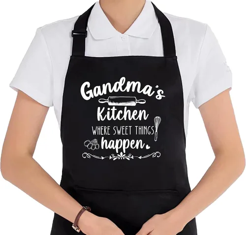 Miniatura 10 de Grandma Aprons for Women with Pockets, Mother's Day Gifts for Grandma from Grandkids Waterproof Adjustable