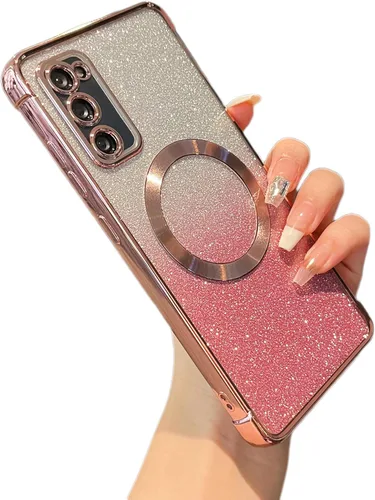 Miniatura 34 de ZTOFERA Funda magnética para Samsung Galaxy S22 Ultra 5G con gradiente de purpurina, [Compatible con MagSafe] Funda de lujo con chapado de purpurina