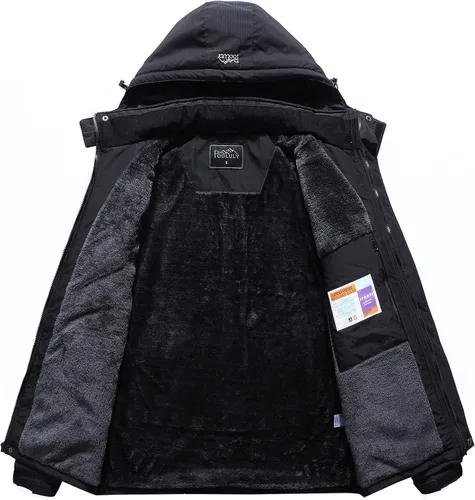 Miniatura 3 de Pooluly - Chaqueta impermeable de invierno, esquí, snowboard, para hombre, con capucha, rompevientos.