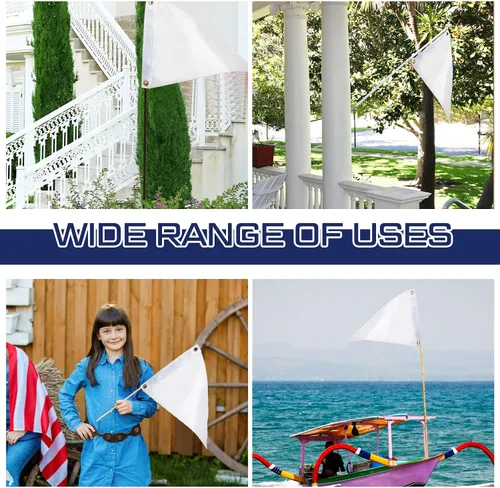 Miniatura 4 de Oudain Banderines de nailon en blanco de 12 x 18 pulgadas, banderines al aire libre para barcos, vela, exteriores, hogar, gimnasios, negocios
