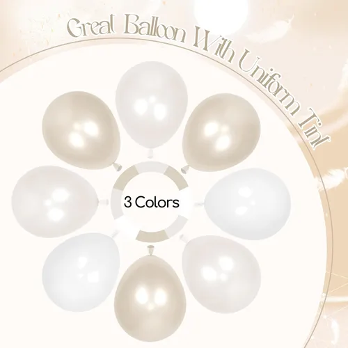 Miniatura 4 de 60 globos de perlas de doble relleno de 12 pulgadas, globos blancos perlados, globos de látex blanco para bodas, despedidas de soltera, baby shower