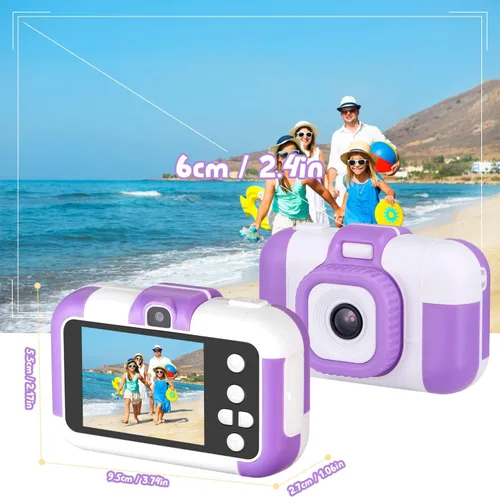 Miniatura 2 de Cámara para niños, juguetes electrónicos de cumpleaños para niños, videocámara digital mejorada para selfie de niños pequeños 1080P para niños de 4