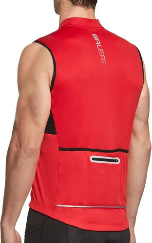 BALEAF Men's Sleeveless Cycling Jersey Road Bike Shirt Bicycle Biking Tank Tops Full Zip Pockets SPF UPF50+