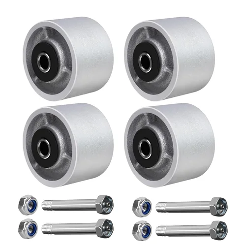 Miniatura 19 de Ruedas industriales de 3" x 2", rueda de hierro fundido de acero – Rueda de servicio pesado – Capacidad de 800 libras cada una, rodamiento