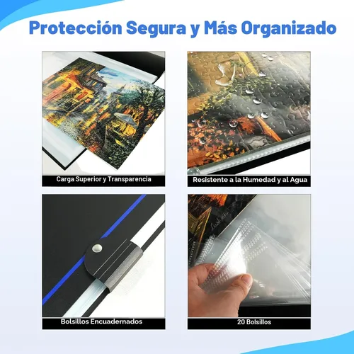 Miniatura 5 de ALL4JIG Carpeta de rompecabezas de 25.98 x 30.31 pulgadas, carpeta de almacenamiento que ahorra espacio para colección de rompecabezas de 500 a 1000